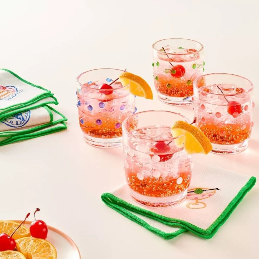10.14oz 4pc Polka Dot Acrylic Lowball Drinkware Set kate spade new york x Target